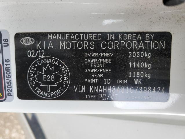 2012 KIA RONDO   