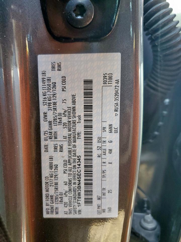 2025 Ford F350 Super Duty VIN: 1FT8W3BN4SEC14345 Lot: 69865445