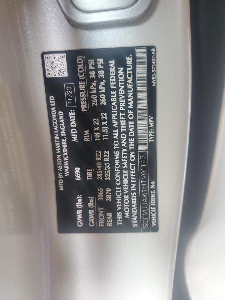 SCFVUJAW1MTV01147 2021 Aston Martin Dbx