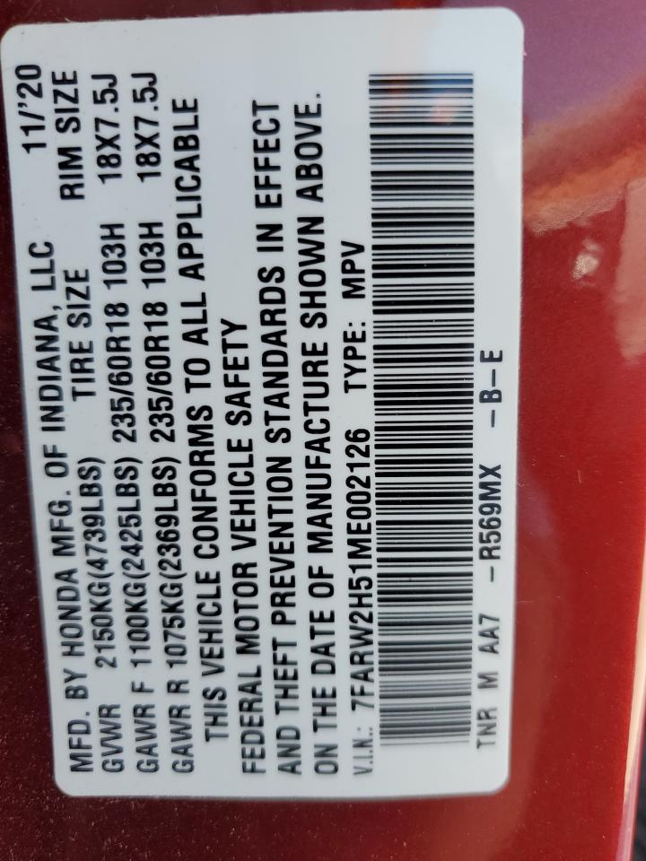 2021 Honda Cr-V Ex VIN: 7FARW2H51ME002126 Lot: 70845995
