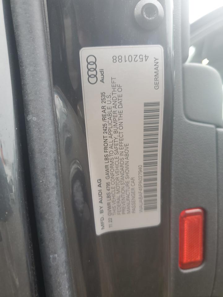 2023 Audi A4 Premium 40 VIN: WAUABAF45PA027940 Lot: 68724045