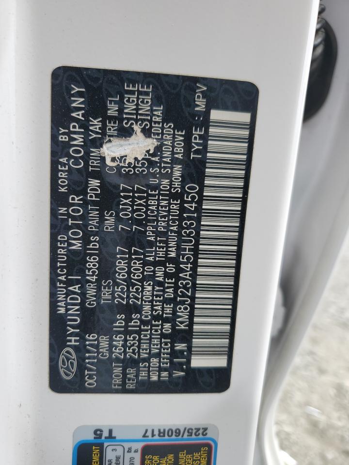 KM8J23A45HU331450 2017 Hyundai Tucson Se