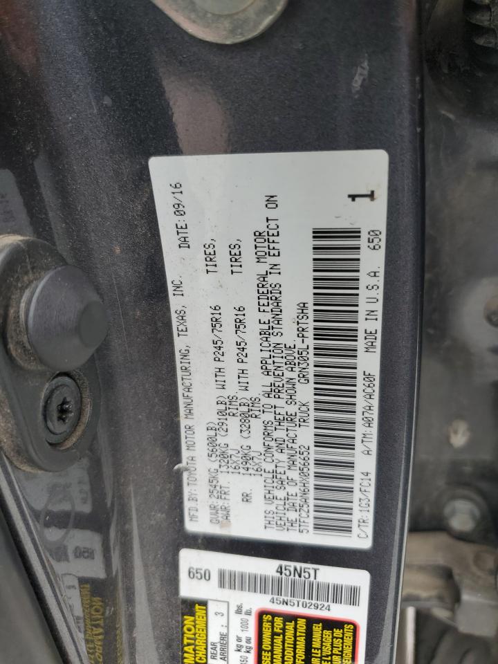 2017 Toyota Tacoma Double Cab VIN: 5TFCZ5AN6HX056652 Lot: 68033005