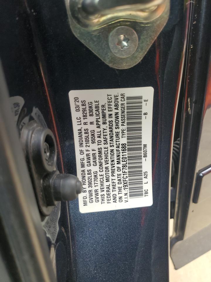 2020 Honda Civic Exl VIN: 19XFC1F78LE011688 Lot: 68452675