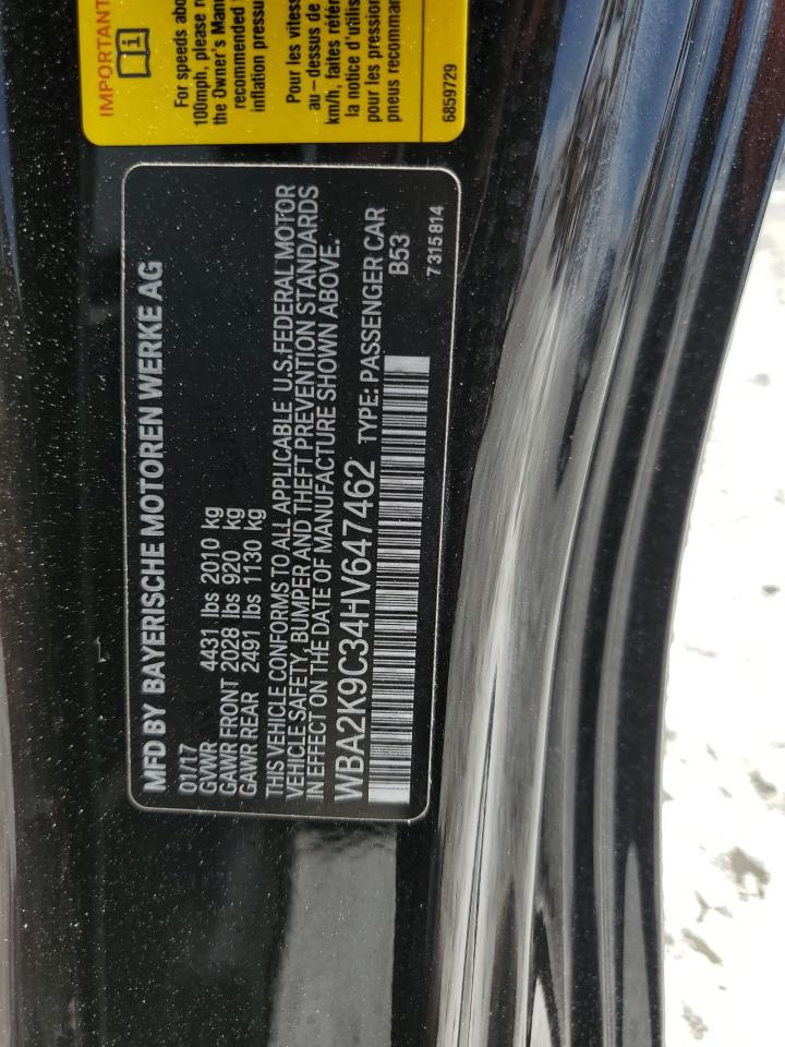 2017 BMW 230I VIN: WBA2K9C34HV647462 Lot: 69264745