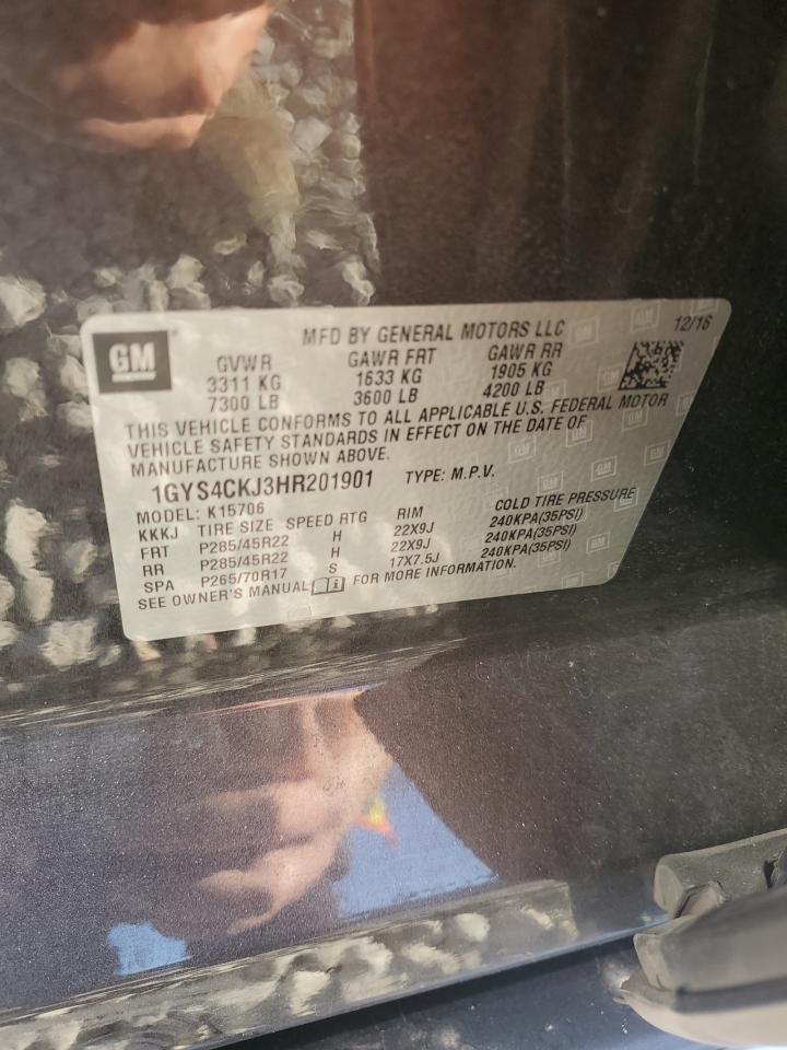 2017 Cadillac Escalade Premium Luxury VIN: 1GYS4CKJ3HR201901 Lot: 70040675