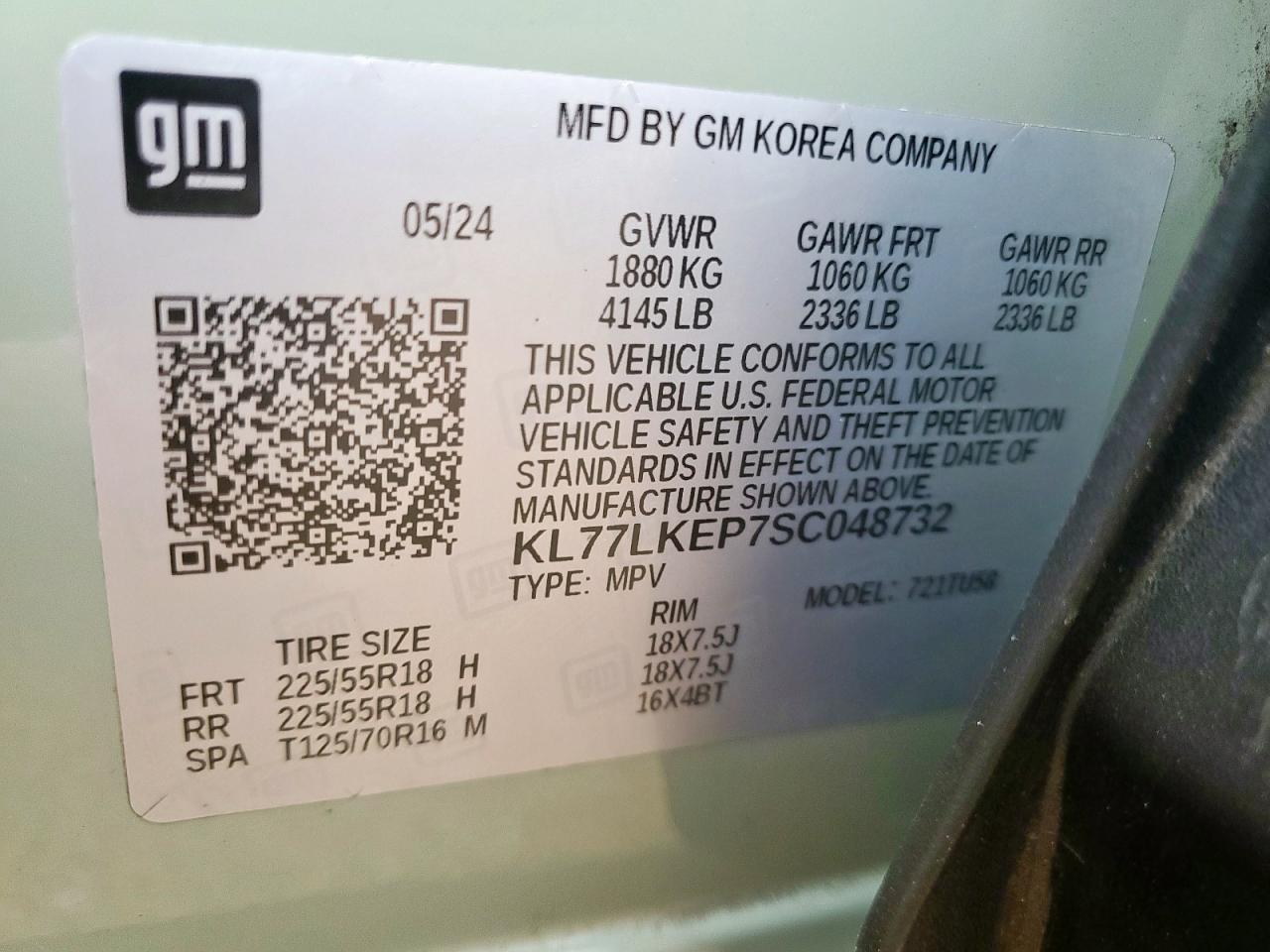 2025 Chevrolet Trax Activ VIN: KL77LKEP7SC048732 Lot: 69876815