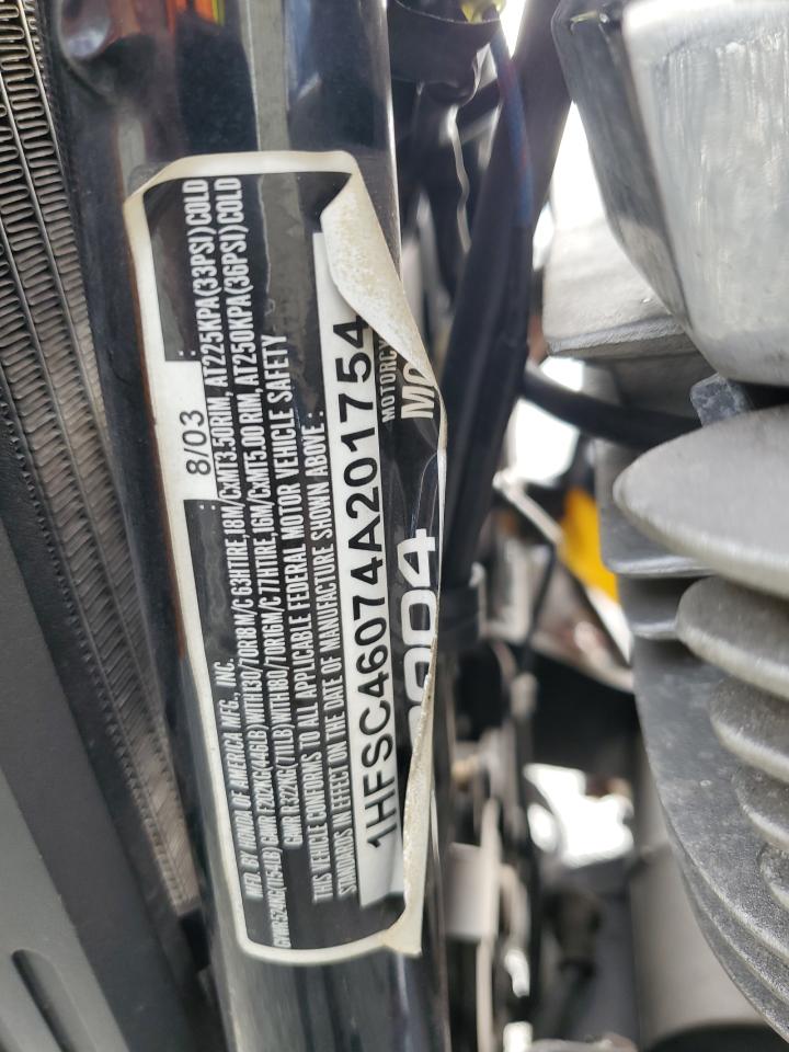 2004 Honda Vtx1800 C VIN: 1HFSC46074A201754 Lot: 69217515
