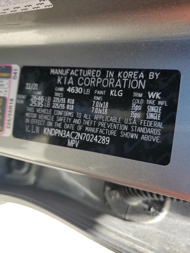 2022 Kia Sportage Ex VIN: KNDPN3AC2N7024289 Lot: 85576355