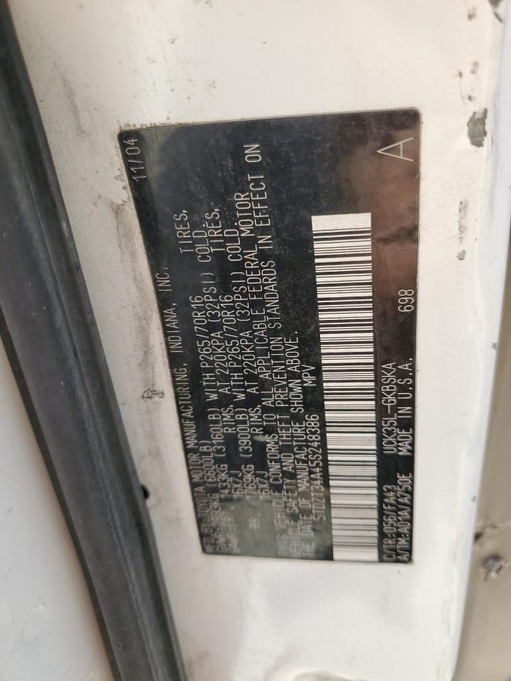 2005 Toyota Sequoia Sr5 VIN: 5TDZT34A45S248386 Lot: 70144425