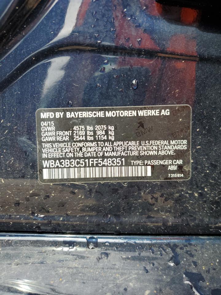 2015 BMW 328 Xi VIN: WBA3B3C51FF548351 Lot: 69218945
