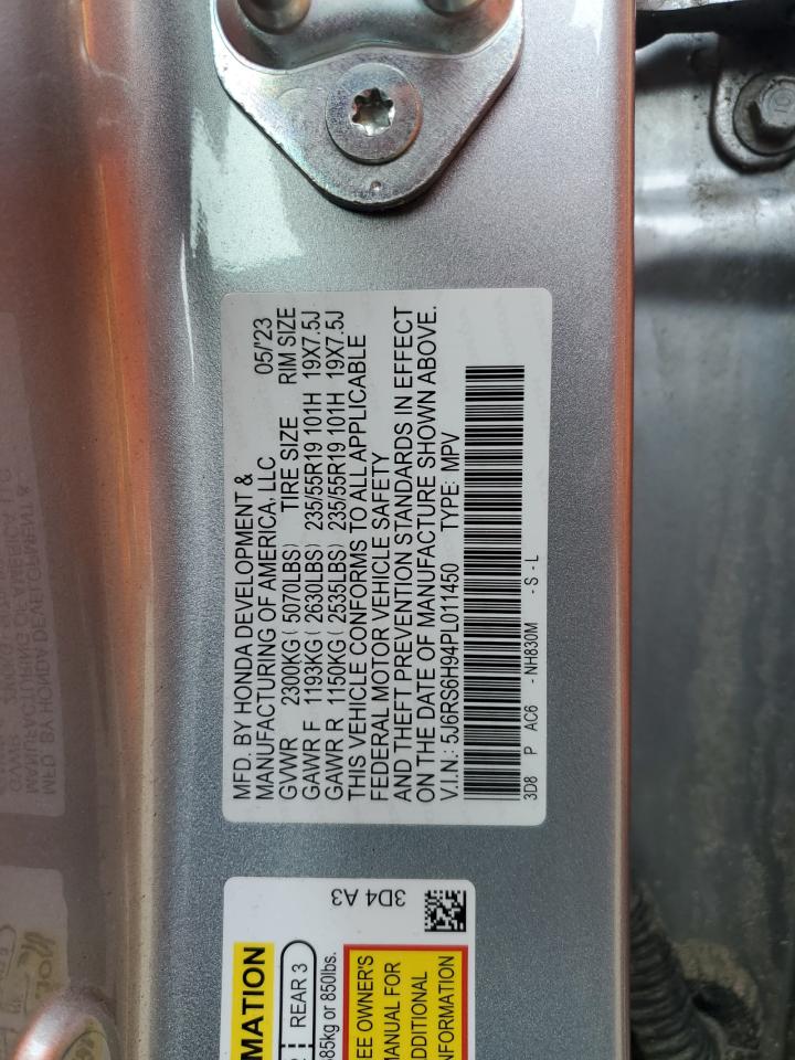 2023 Honda Cr-V Sport Touring VIN: 5J6RS6H94PL011450 Lot: 69211635