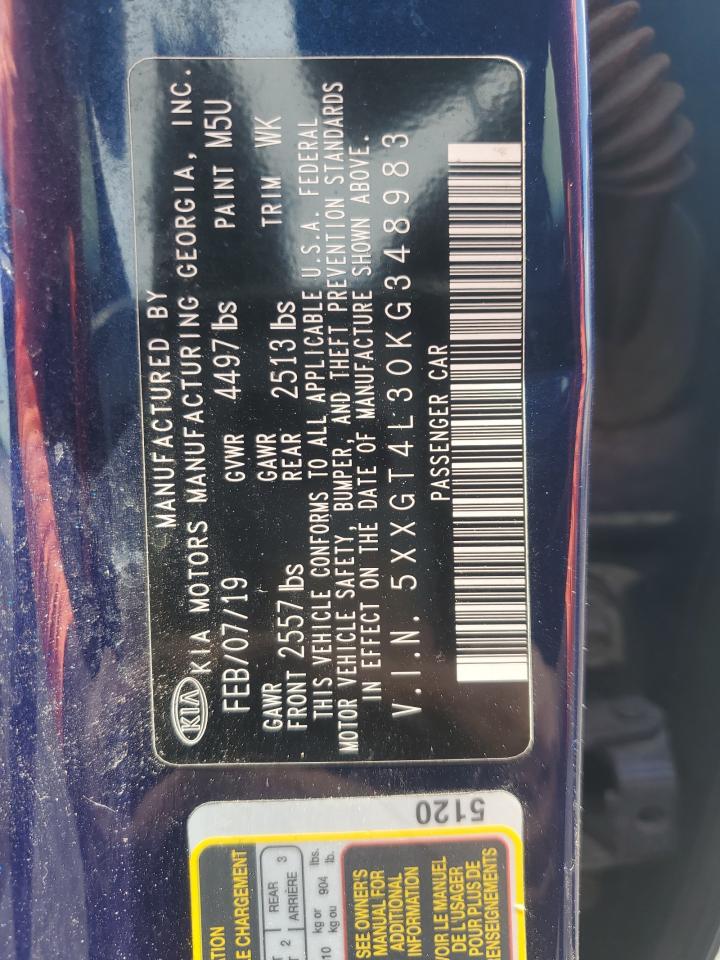 2019 Kia Optima Lx VIN: 5XXGT4L30KG348983 Lot: 70003325