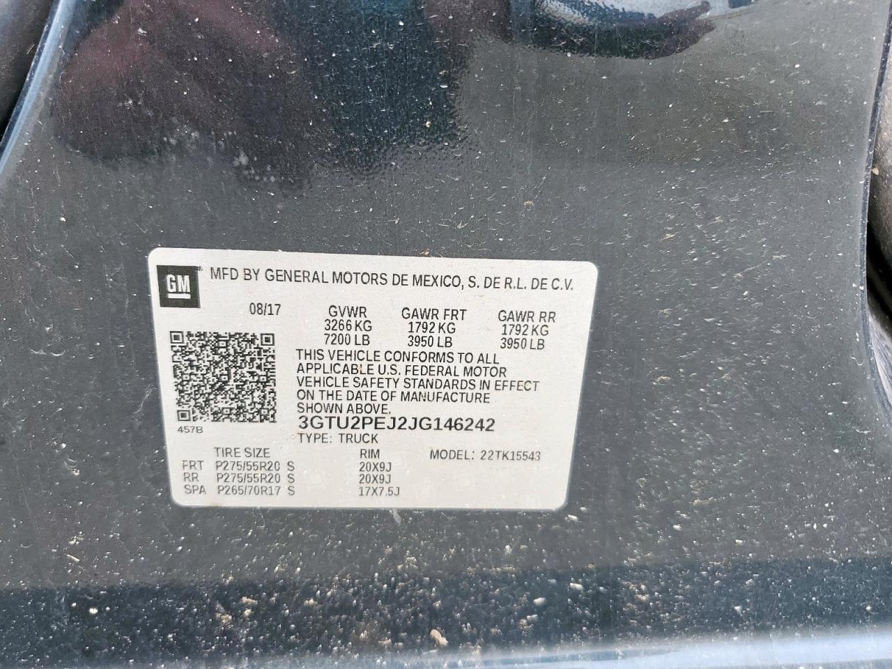 2018 GMC Sierra K1500 Denali VIN: 3GTU2PEJ2JG146242 Lot: 71090395