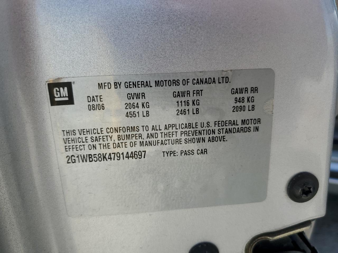 2007 Chevrolet Impala Ls VIN: 2G1WB58K479144697 Lot: 68678015