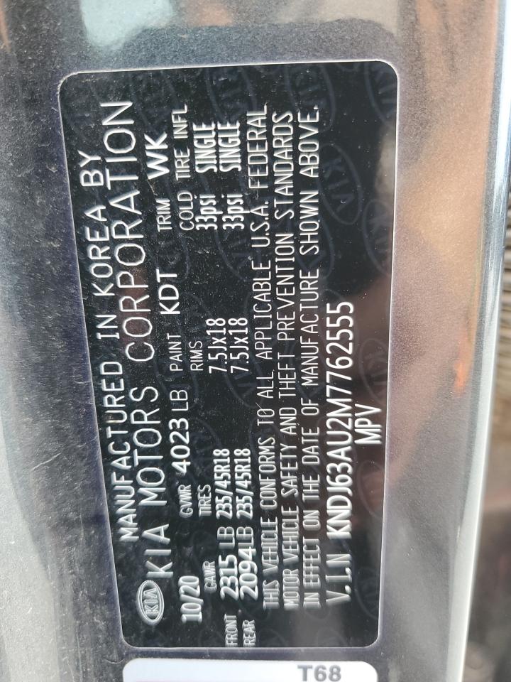 2021 Kia Soul Gt Line VIN: KNDJ63AU2M7762555 Lot: 68067415