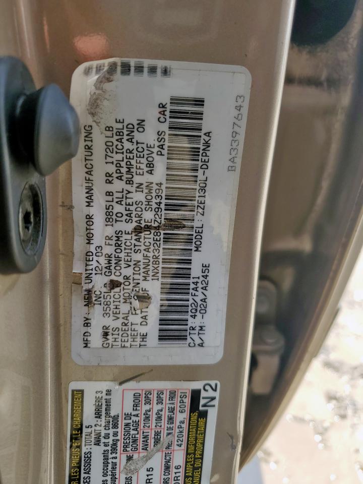 2004 Toyota Corolla Ce VIN: 1NXBR32E84Z294394 Lot: 68361455