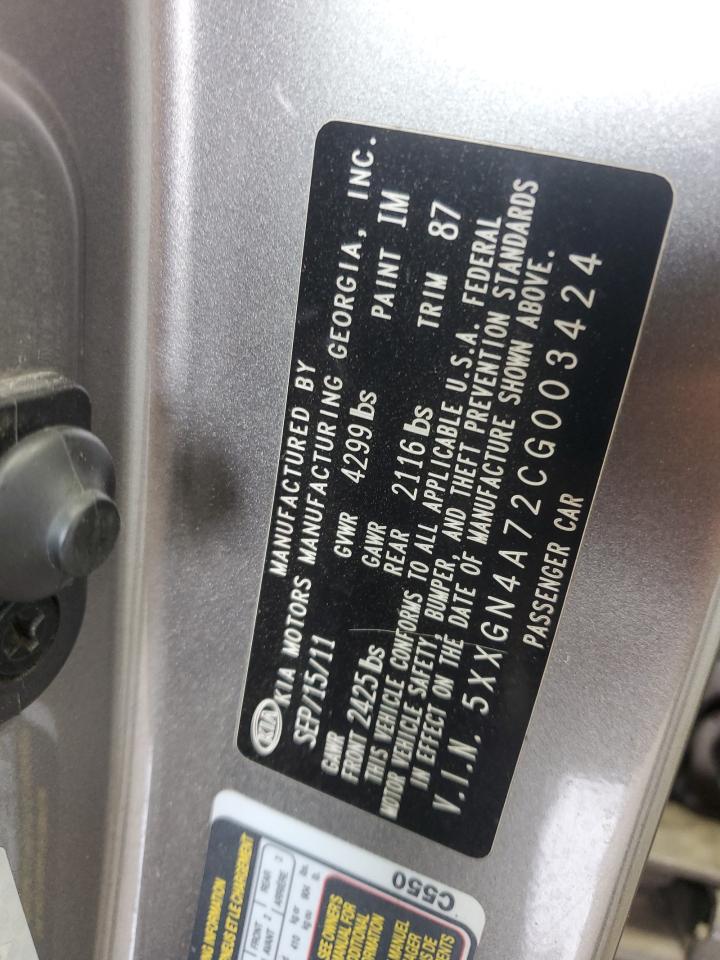 2012 Kia Optima Ex VIN: 5XXGN4A72CG003424 Lot: 67744505