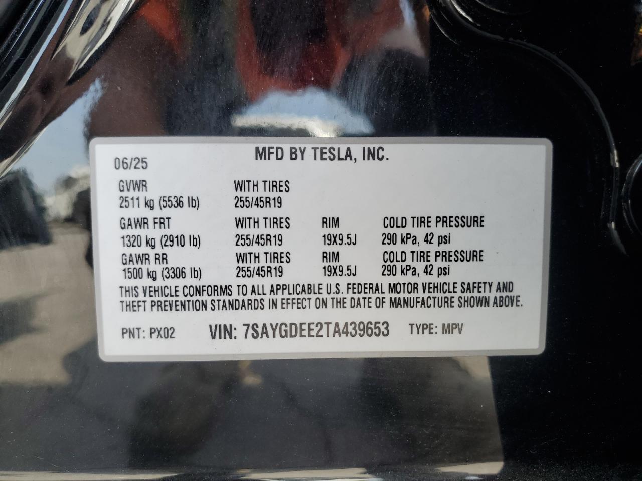 2026 Tesla Model Y VIN: 7SAYGDEE2TA439653 Lot: 70717795