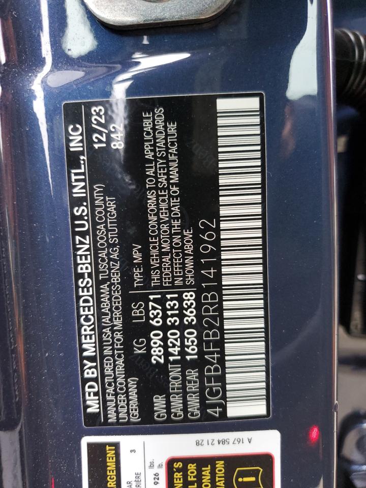 2024 Mercedes-Benz Gle 350 4Matic VIN: 4JGFB4FB2RB141962 Lot: 69285415