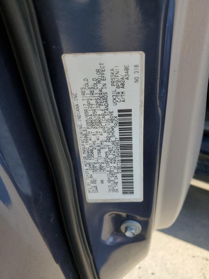 2004 Toyota Tundra Double Cab Sr5 VIN: 5TBET34164S459837 Lot: 67958765
