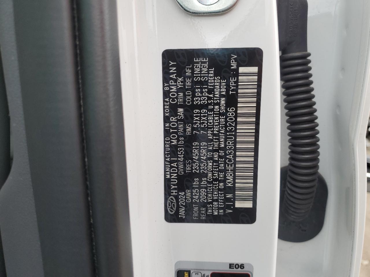 2024 Hyundai Kona Limited VIN: KM8HECA33RU132086 Lot: 69864425