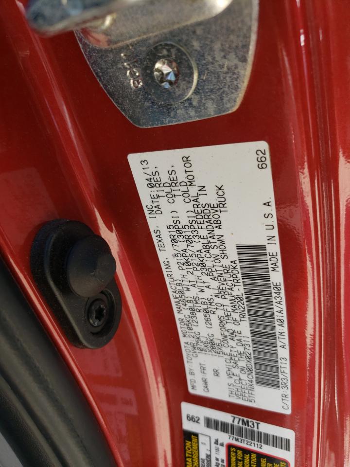 2013 Toyota Tacoma VIN: 5TFNX4CN0DX027311 Lot: 68946875