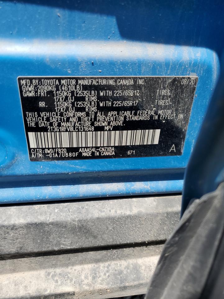 2020 Toyota Rav4 Le VIN: 2T3G1RFV8LC131648 Lot: 67074055