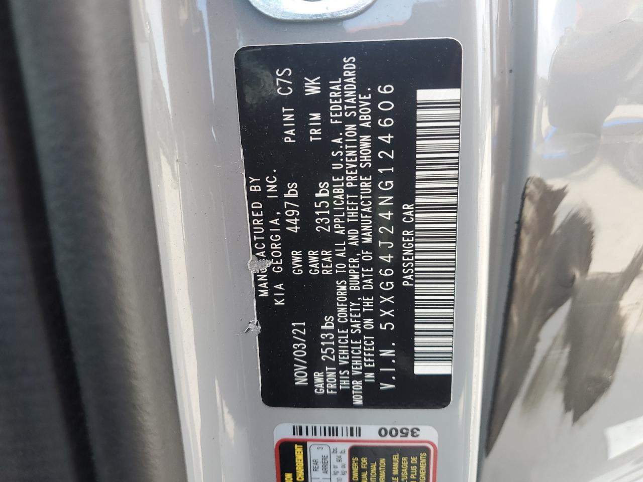 2022 Kia K5 Gt Line VIN: 5XXG64J24NG124606 Lot: 69595725
