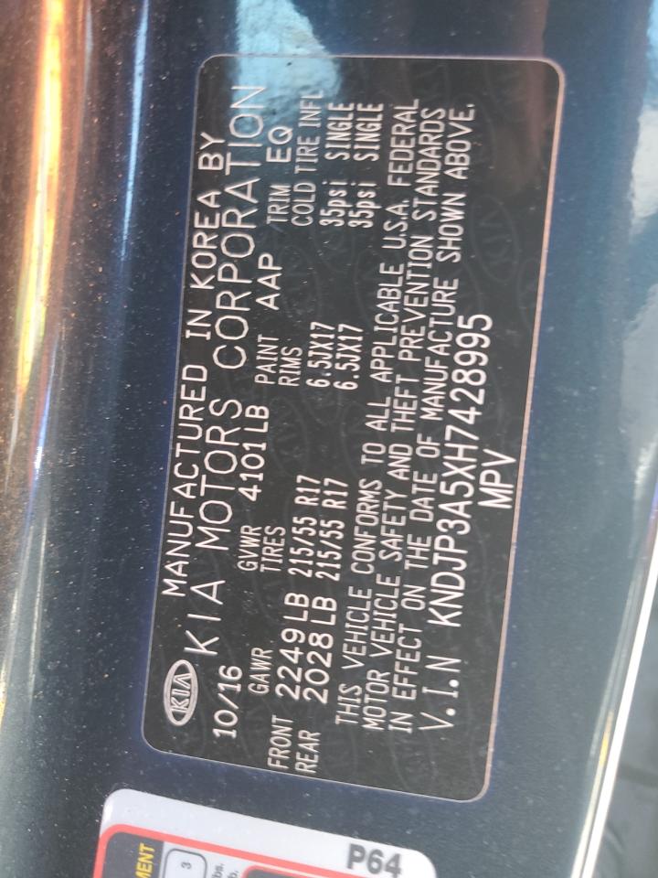 2017 Kia Soul + VIN: KNDJP3A5XH7428995 Lot: 65184415