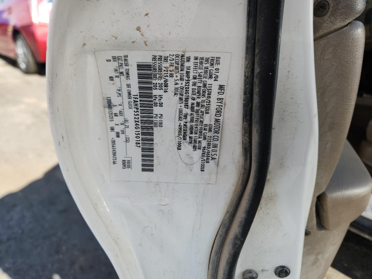 2004 Ford Taurus Ses VIN: 1FAHP552X4G150187 Lot: 70593055