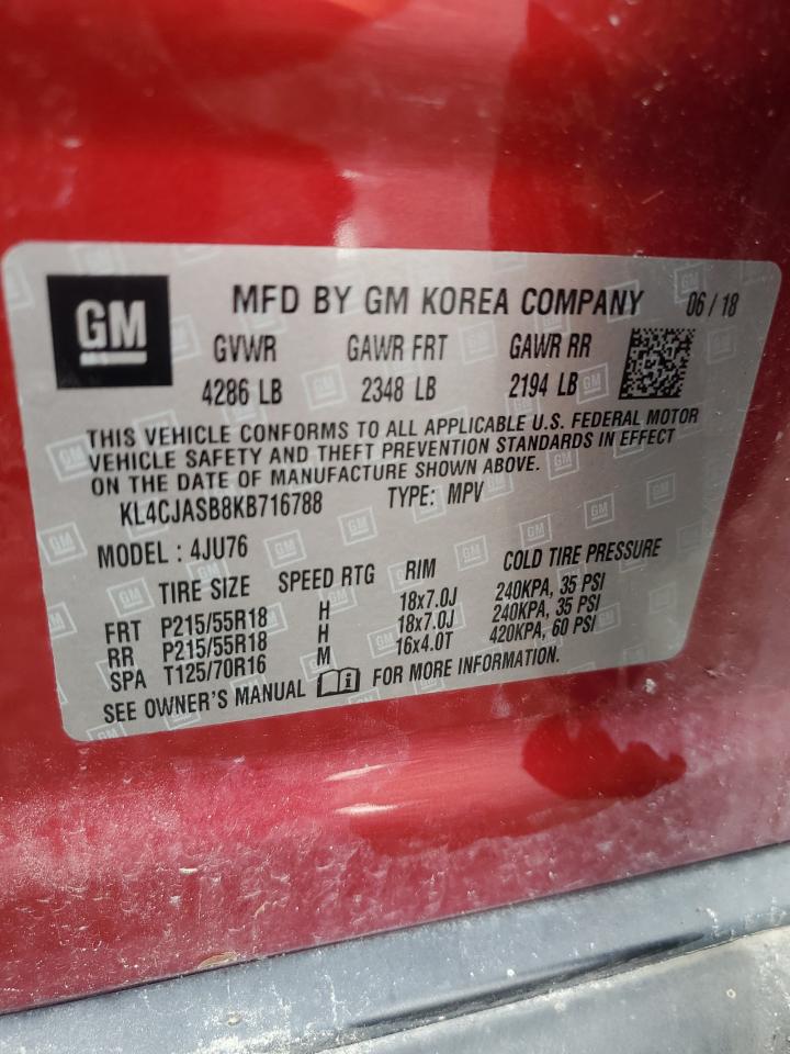 2019 Buick Encore Preferred VIN: KL4CJASB8KB716788 Lot: 70370155