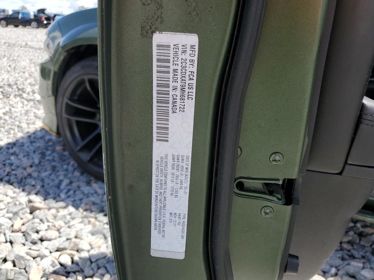 2021 Dodge Charger Police VIN: 2C3CDXAT9MH681722 Lot: 68619515