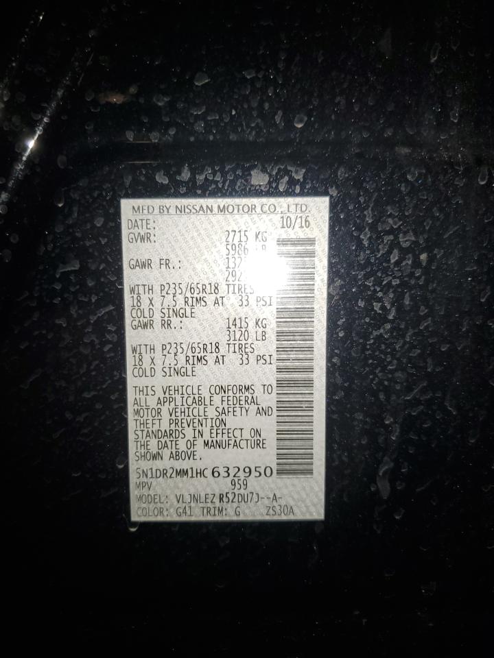 2017 Nissan Pathfinder S VIN: 5N1DR2MM1HC632950 Lot: 68872095