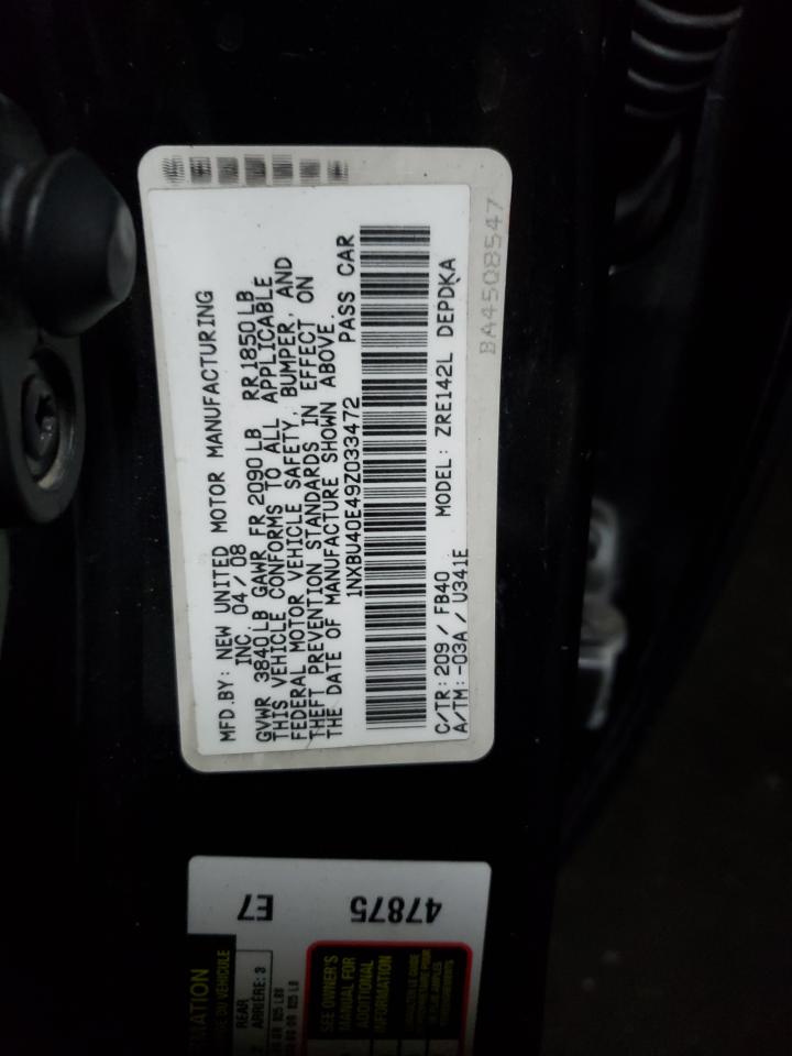1NXBU40E49Z033472 2009 Toyota Corolla Base