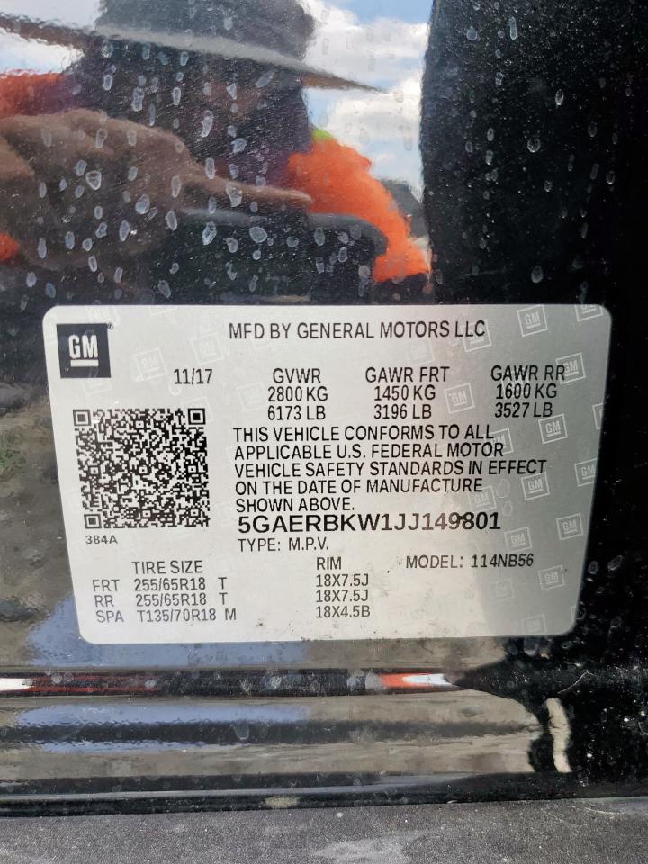 2018 Buick Enclave Essence VIN: 5GAERBKW1JJ149801 Lot: 70489495