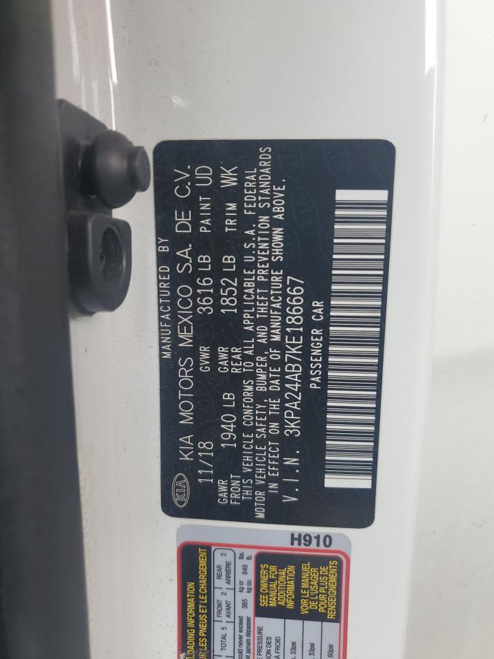 2019 Kia Rio S VIN: 3KPA24AB7KE186667 Lot: 67936545