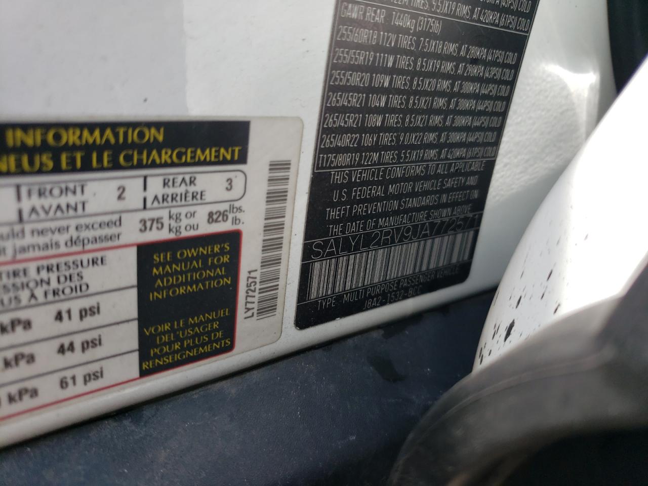 2018 Land Rover Range Rover Velar R-Dynamic Se VIN: SALYL2RV9JA772571 Lot: 70702645