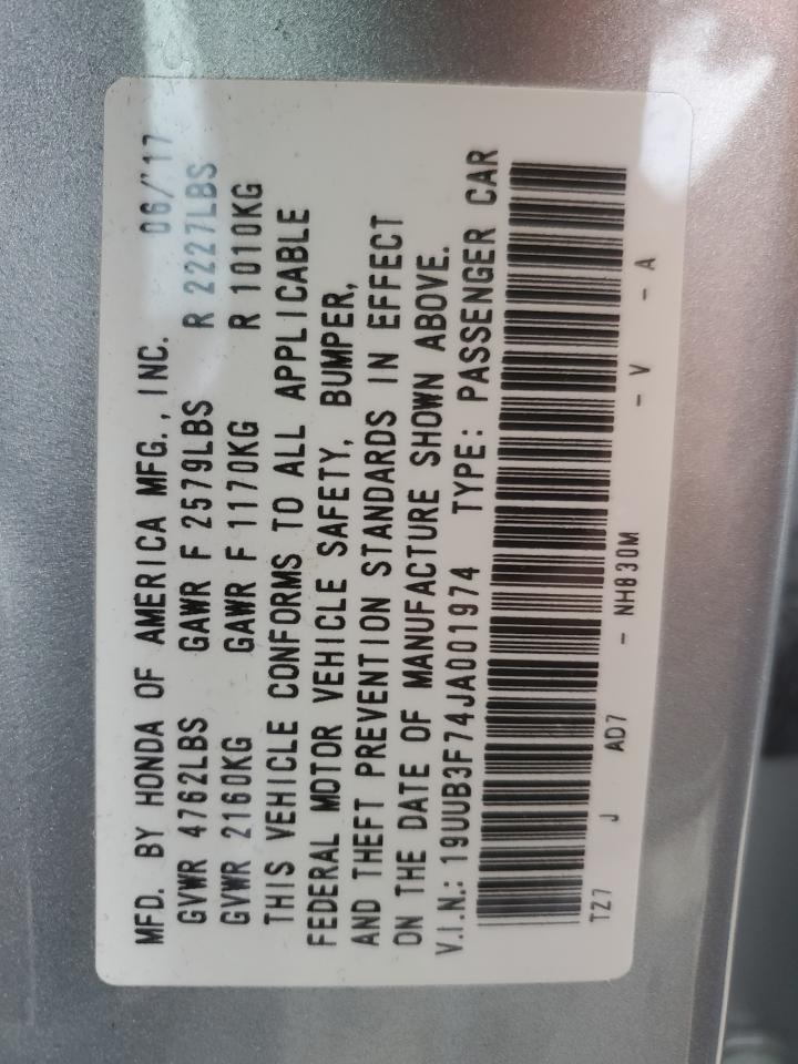 2018 Acura Tlx Advance VIN: 19UUB3F74JA001974 Lot: 69414835