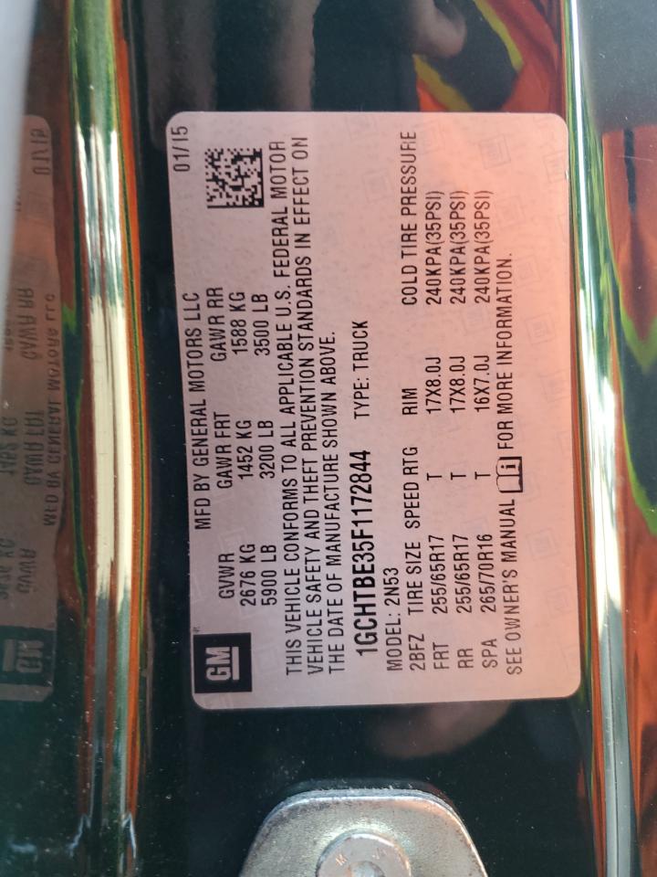 2015 Chevrolet Colorado Lt VIN: 1GCHTBE35F1172844 Lot: 68946895