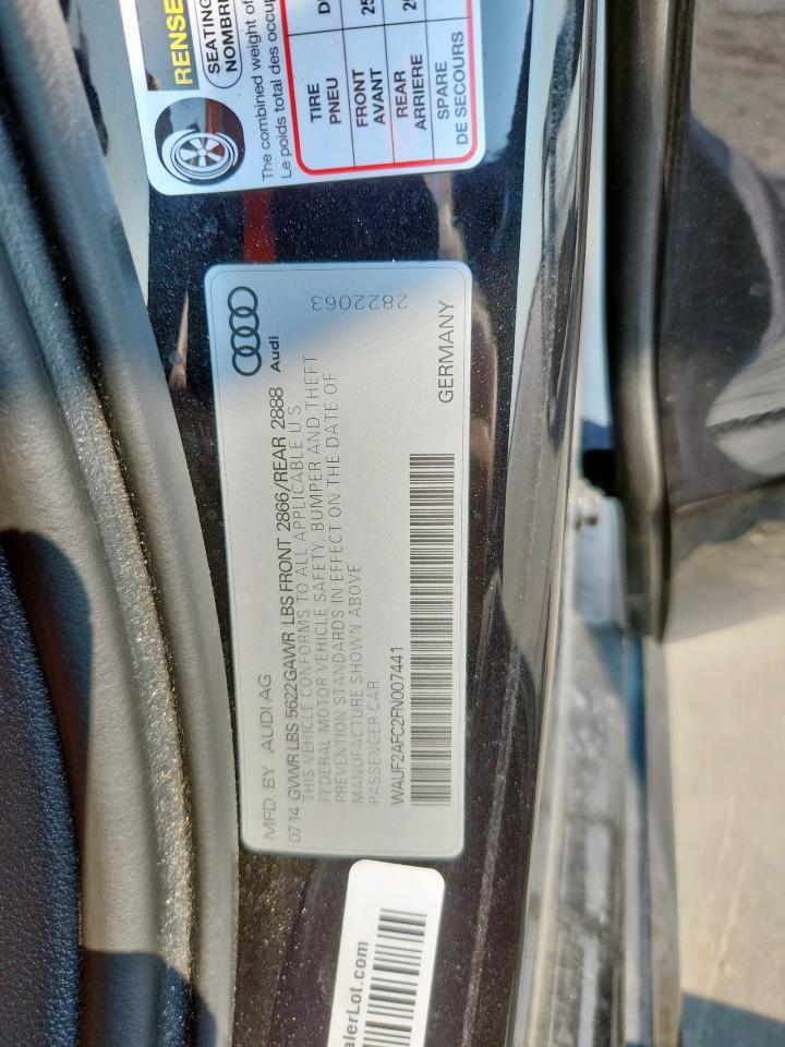 2015 Audi S6 VIN: WAUF2AFC2FN007441 Lot: 70373965