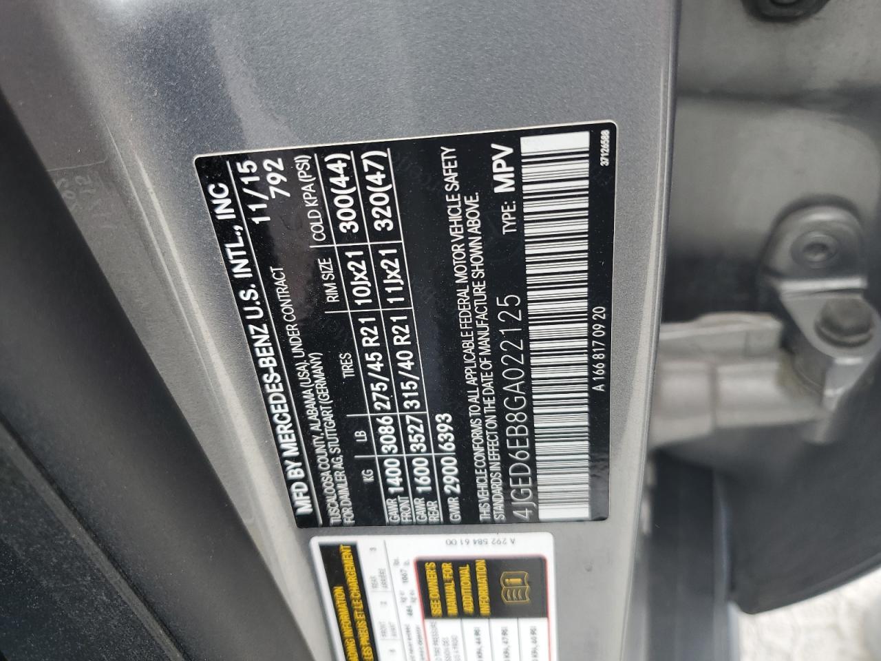 2016 Mercedes-Benz Gle Coupe 450 4Matic VIN: 4JGED6EB8GA022125 Lot: 67925155