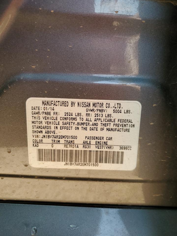 2014 Infiniti Q50 Base VIN: JN1BV7AR2EM701500 Lot: 69054375