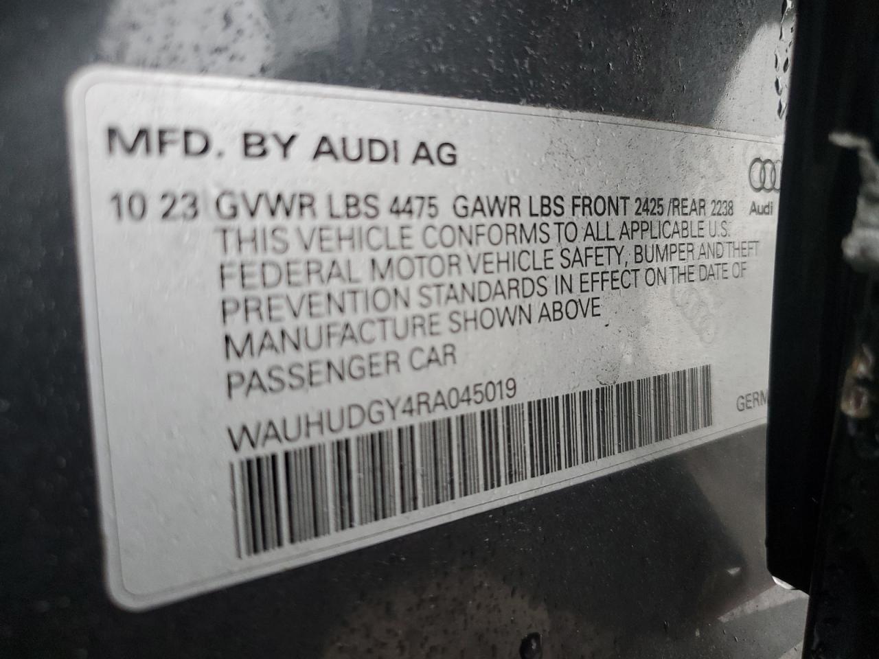 2024 Audi A3 Premium Plus VIN: WAUHUDGY4RA045019 Lot: 69114145