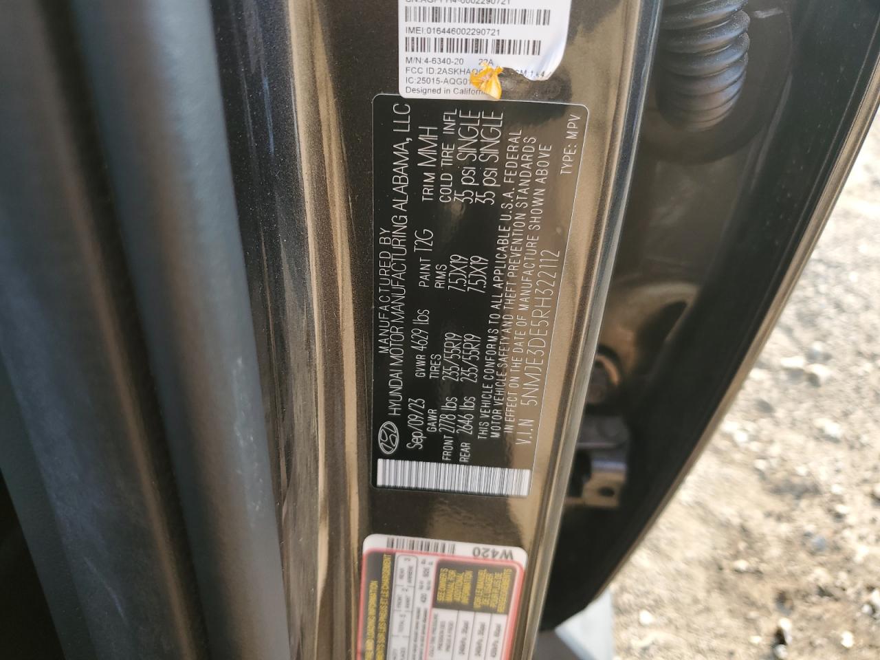 5NMJE3DE5RH322112 2024 Hyundai Tucson Limited