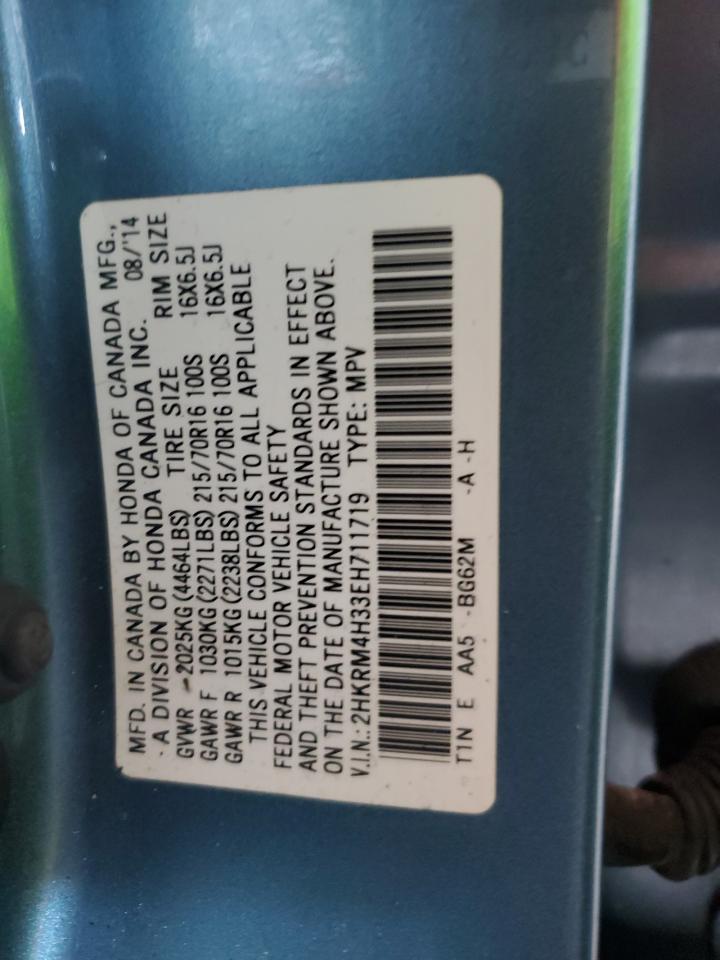 2014 Honda Cr-V Lx VIN: 2HKRM4H33EH711719 Lot: 67665835