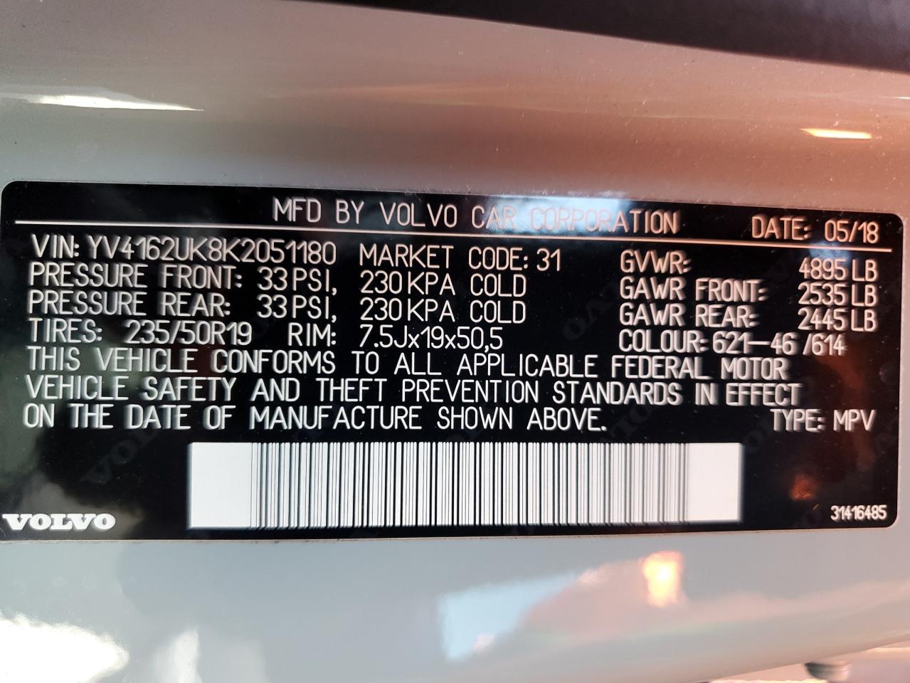 2019 Volvo Xc40 T5 Momentum VIN: YV4162UK8K2051180 Lot: 68670265