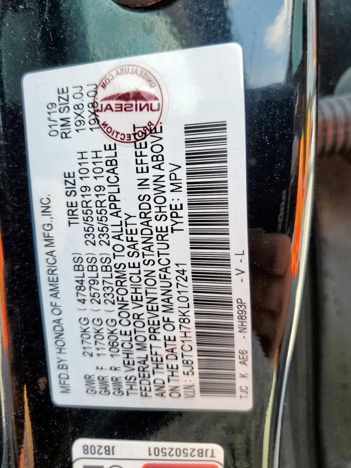 2019 Acura Rdx Advance VIN: 5J8TC1H78KL017241 Lot: 68082775