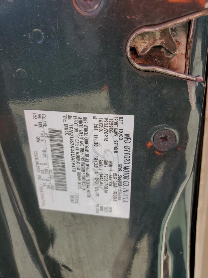 2004 Ford Explorer Sport Trac VIN: 1FMZU67K44UA39478 Lot: 68188915