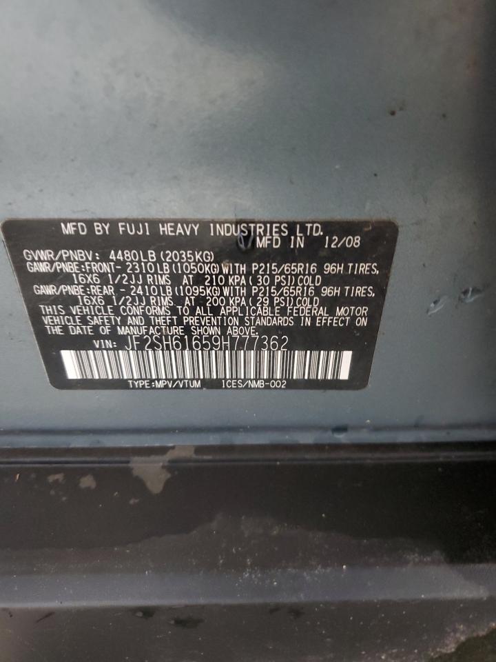 2009 Subaru Forester 2.5X VIN: JF2SH61659H777362 Lot: 68339705